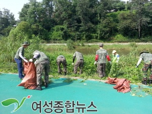 성남시, 탄천 생태계 위협  민관군 합동으로 제거 활동