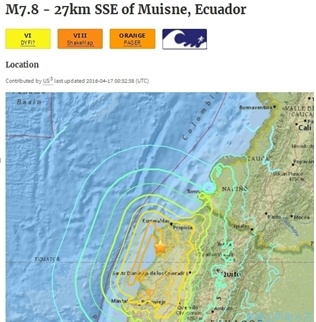 에콰도르 규모 7.8 강진'최소 28명 사망'