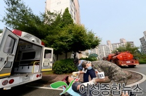 해군 2함대,'민·관·군 고층화재 진압 훈련'실시