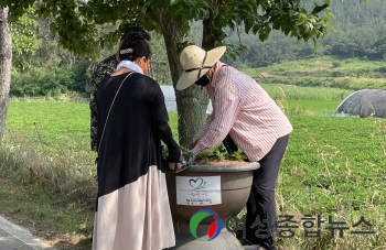 고창군 상하면, 구시포해수욕장 개장 맞이 도로변 꽃 식재