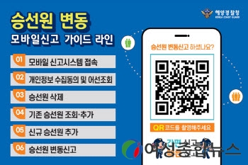 군산 해양경찰  승선원 변동, 이제는 QR 코드로 간편하게 신고하세요