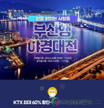 부산시, 부산행 프로모션 추진… KTX 60%, 숙박 5만 원 등 할인