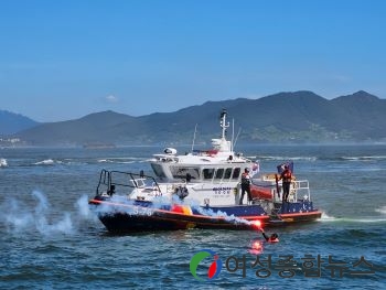 여수해경, 불볕더위에 민·관·군 합동 해양사고 훈련나서 구슬땀 흘려...