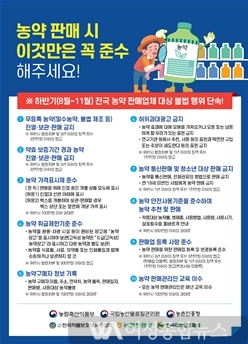 국립농산물품질관리원, 전국 농약 판매업체 대상으로 농약 유통 점검 실시