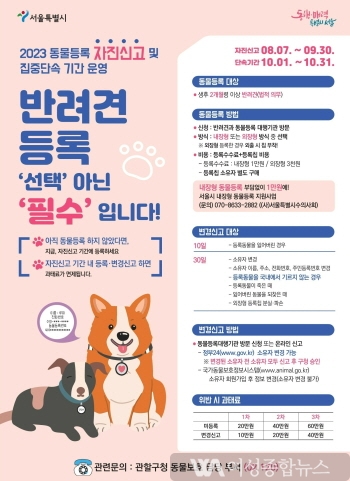 구로구, 9월 30일까지 동물등록 자진신고 기간 운영